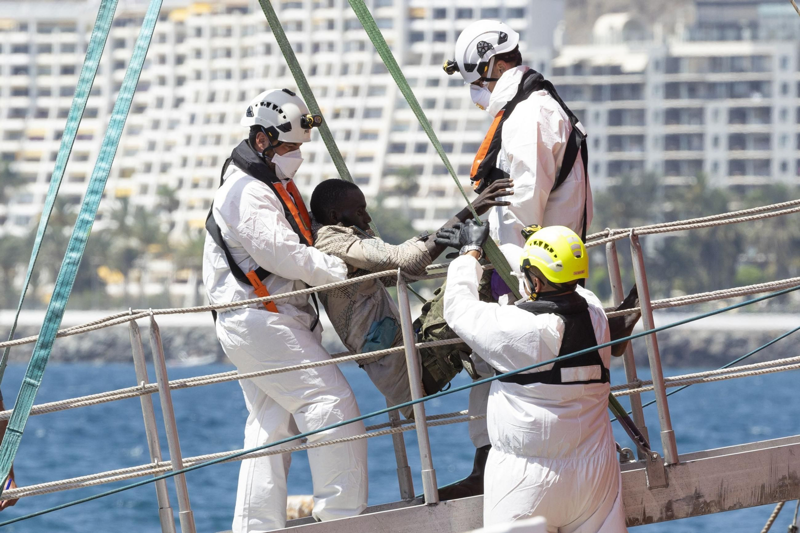 Imagen de archivo del rescate de un inmigrante.