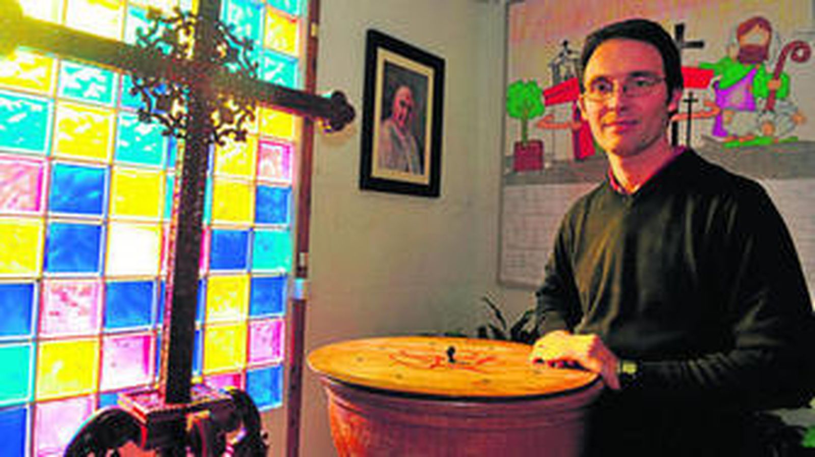 Damiano Tonegutti, en la parroquia del Buen Pastor, donde mañana será ordenado sacerdote.