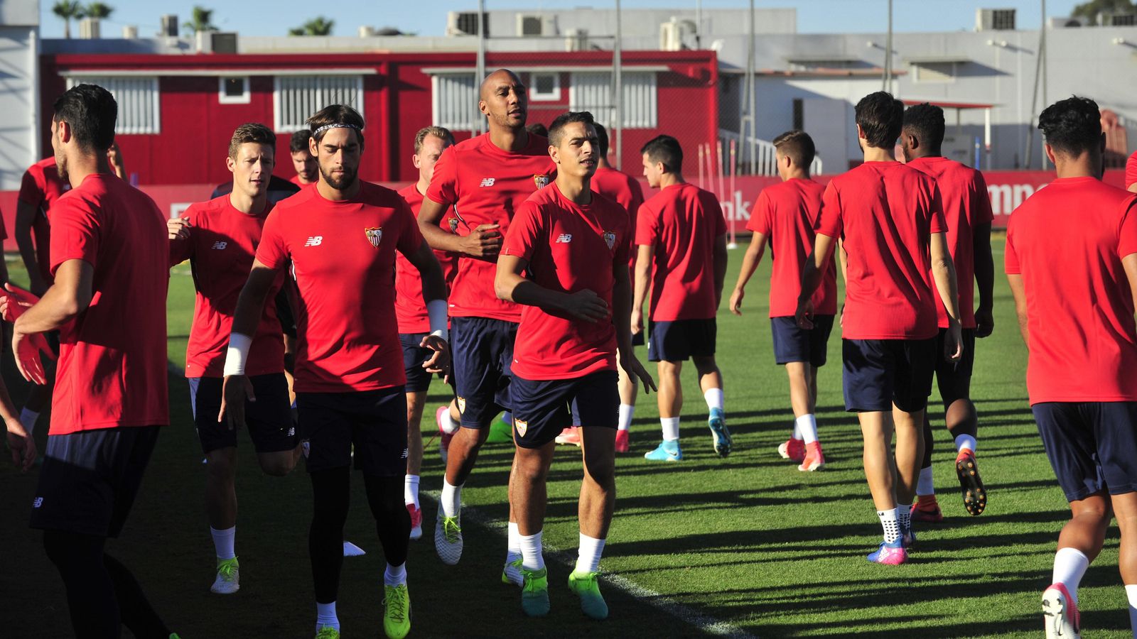Un momento del entrenamiento en la ciudad deportiva