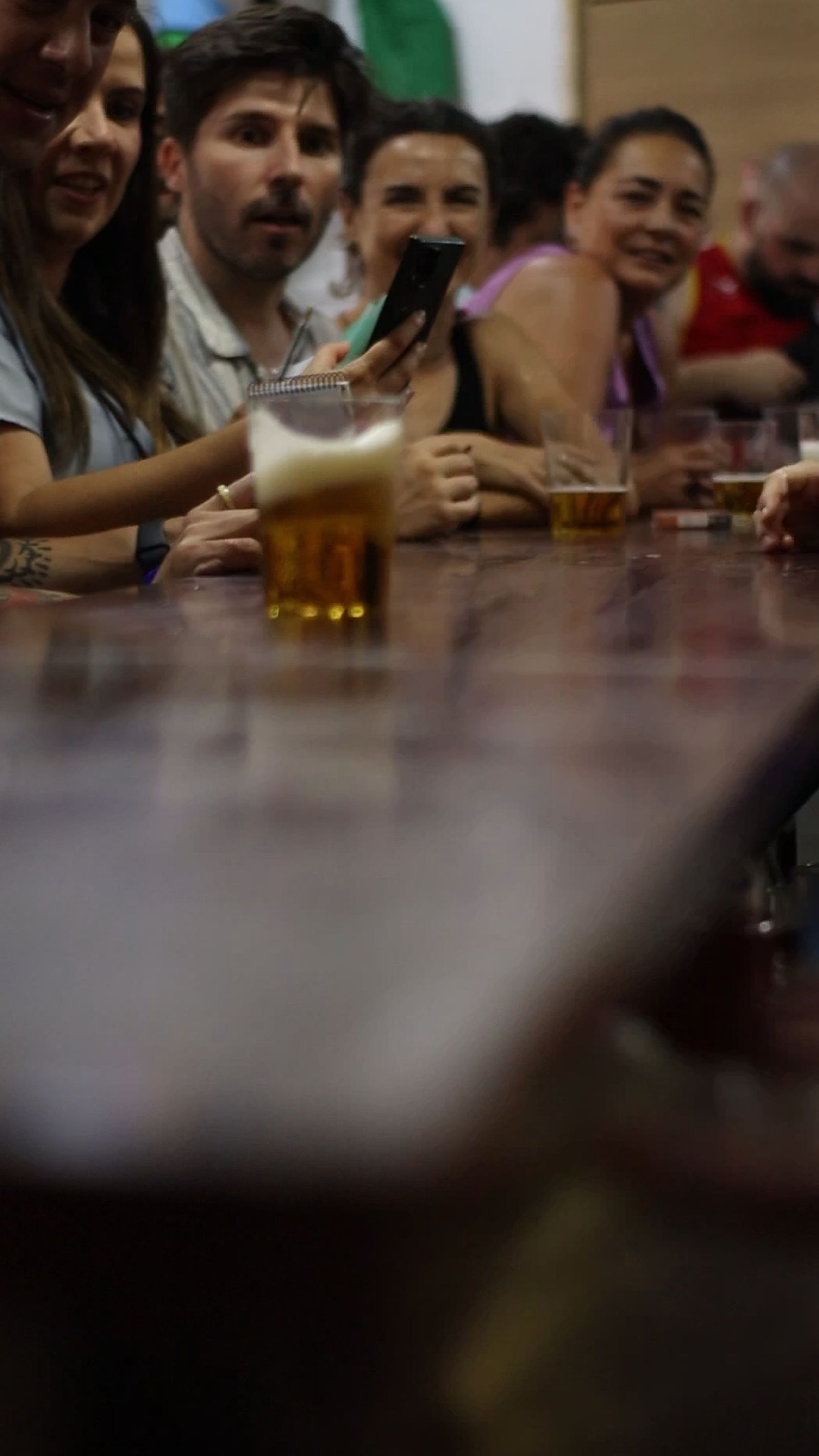 Un momento de la celebración del concurso de tiraje de cerveza.