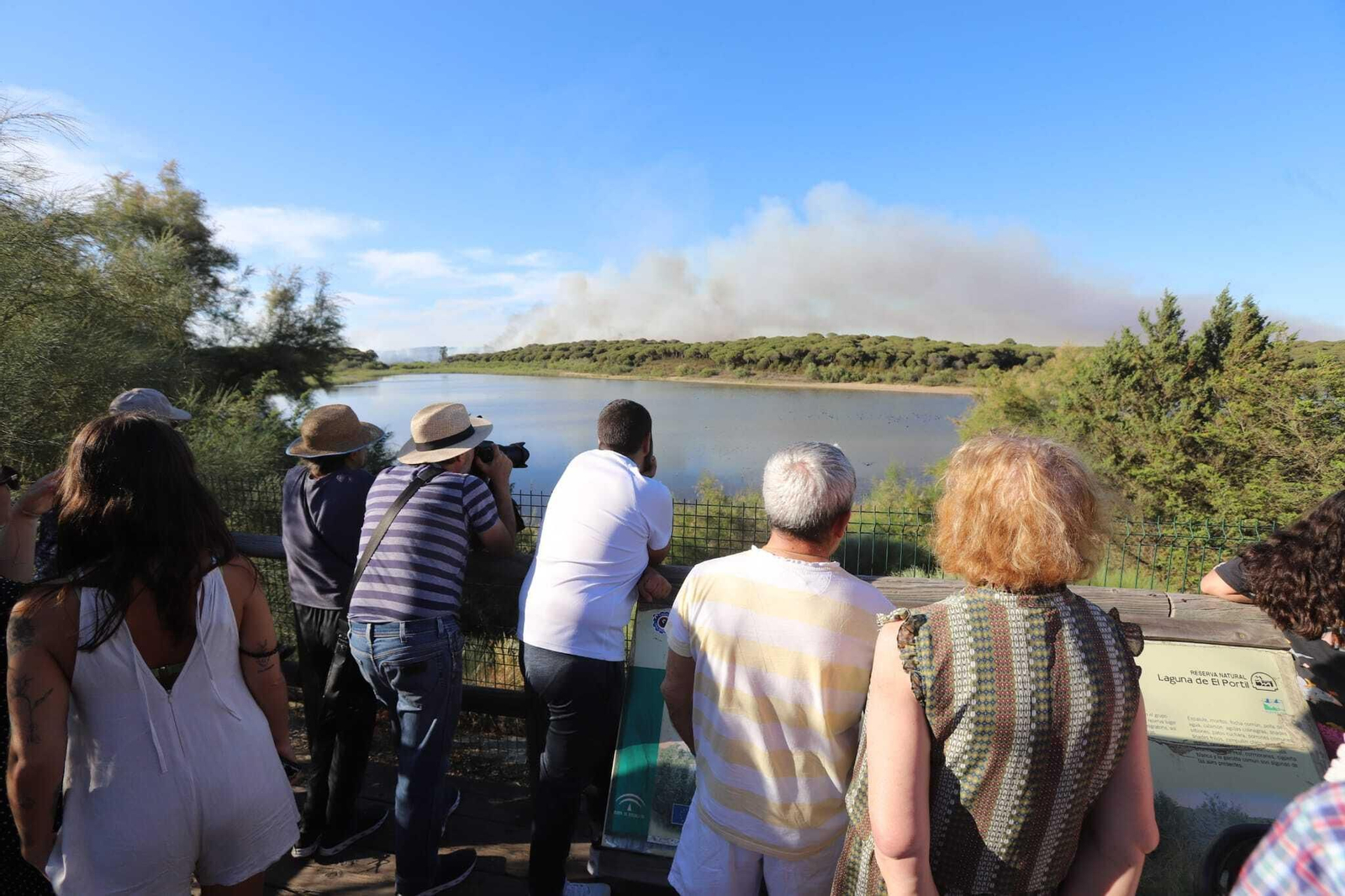 Fuego en la laguna del Portil: las imágenes del incendio