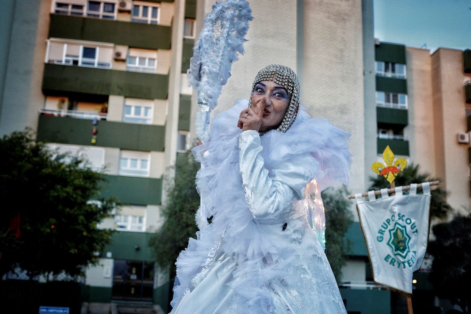 Una figurante de la Cabalgata de la Ilusión en San Fernando en el año 2024