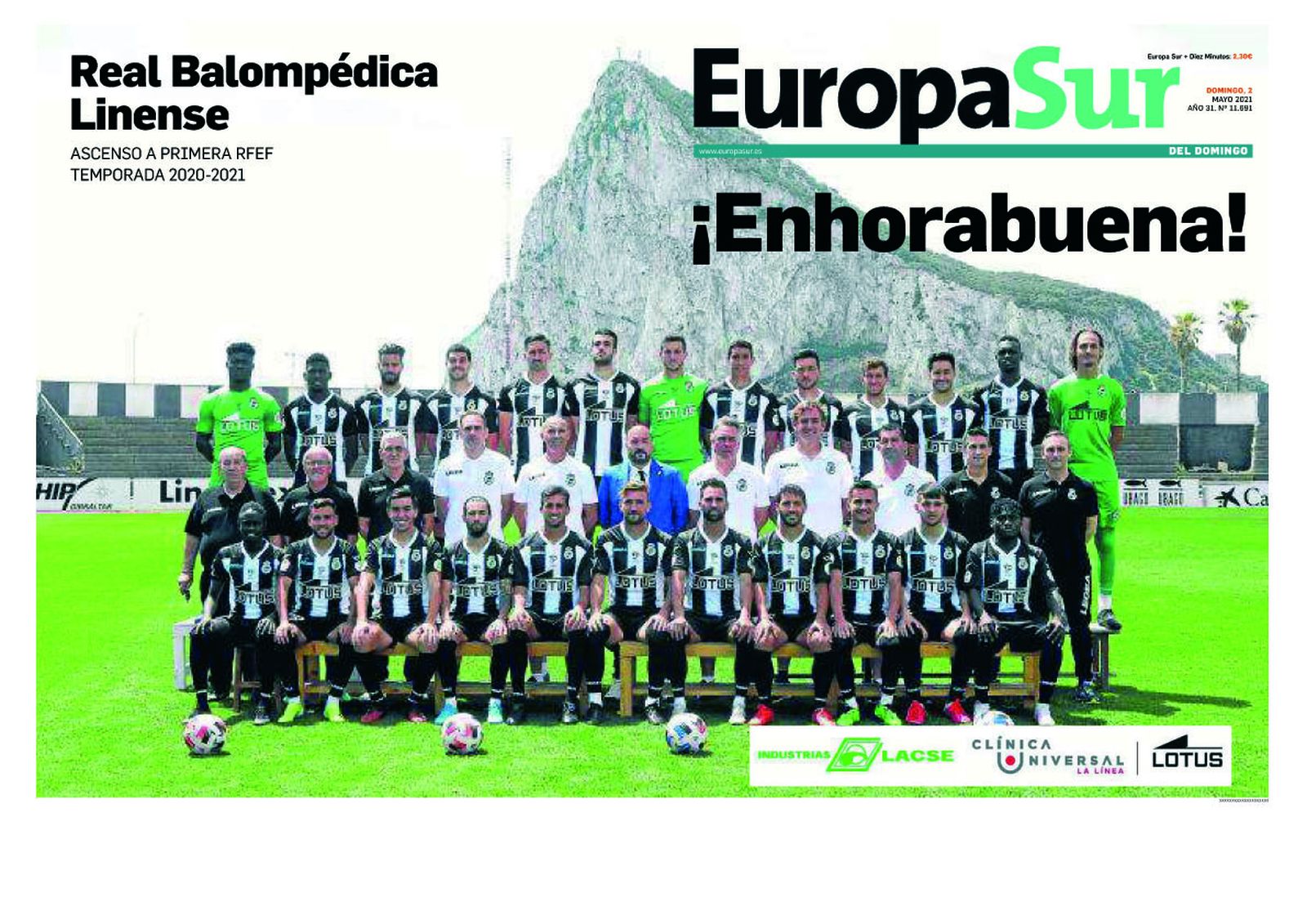 La portada extraordinaria de la edición de este domingo de 'Europa Sur'