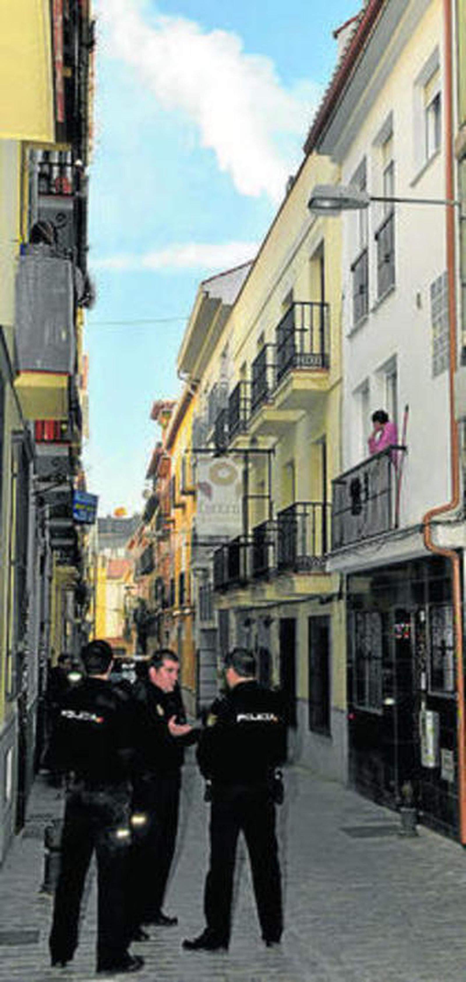 Intervención policial en el centro.