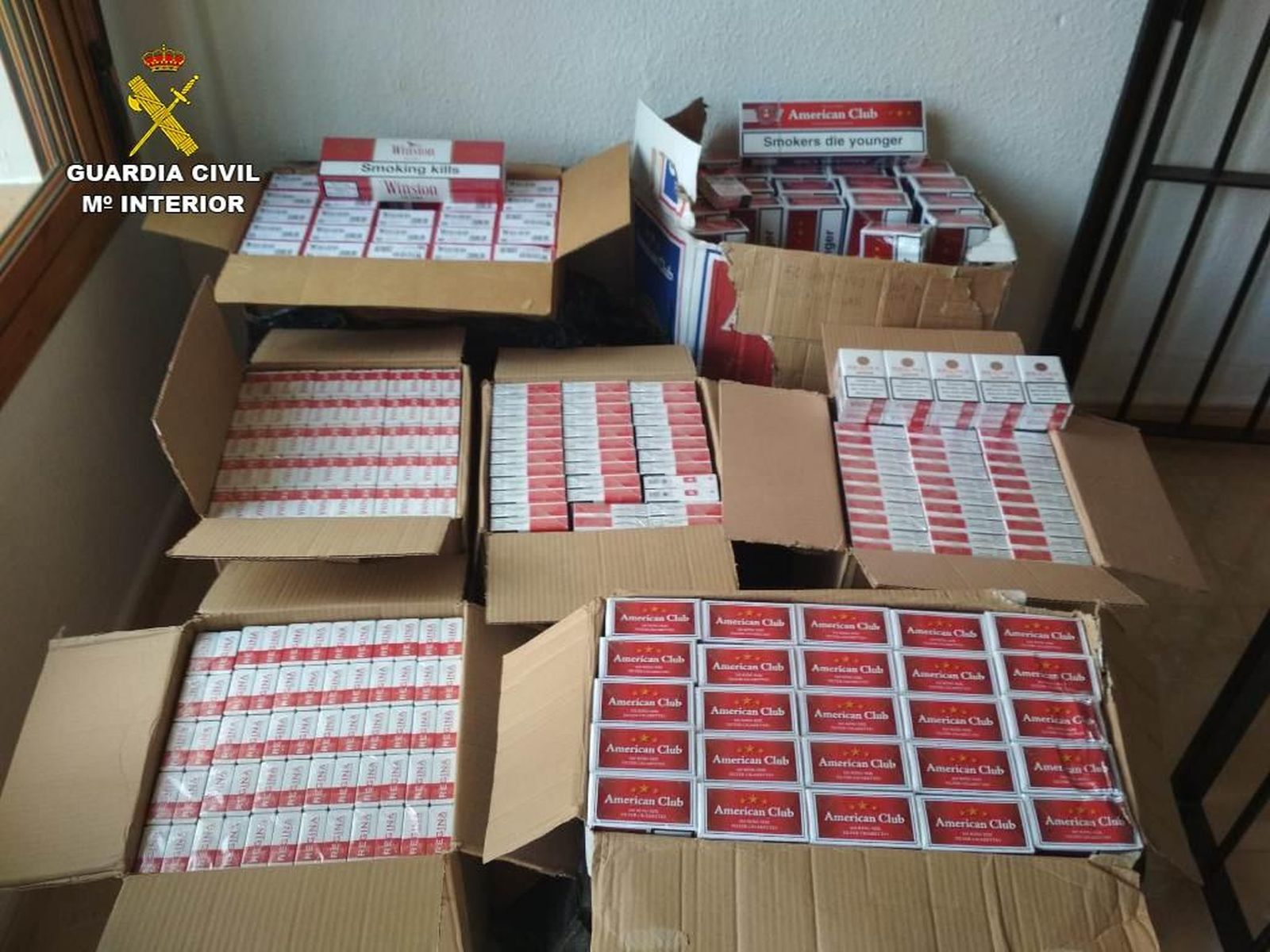Parte del tabaco incautado por la Guardia Civil en la operación.