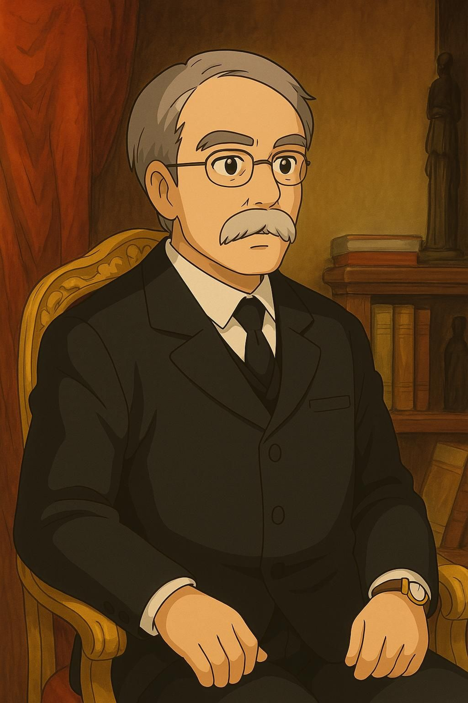 Antonio Cánovas del Castillo, al estilo Studio Ghibli Así se verían algunos de los personajes más famosos de Málaga como figuras de anime del Studio Ghibli