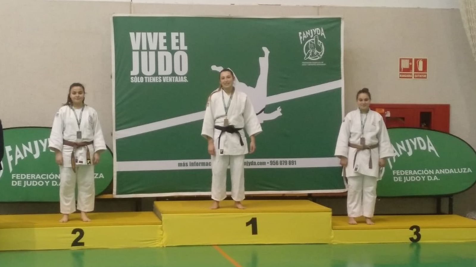 Nerea Sánchez, en lo alto del podio de una competición reciente.