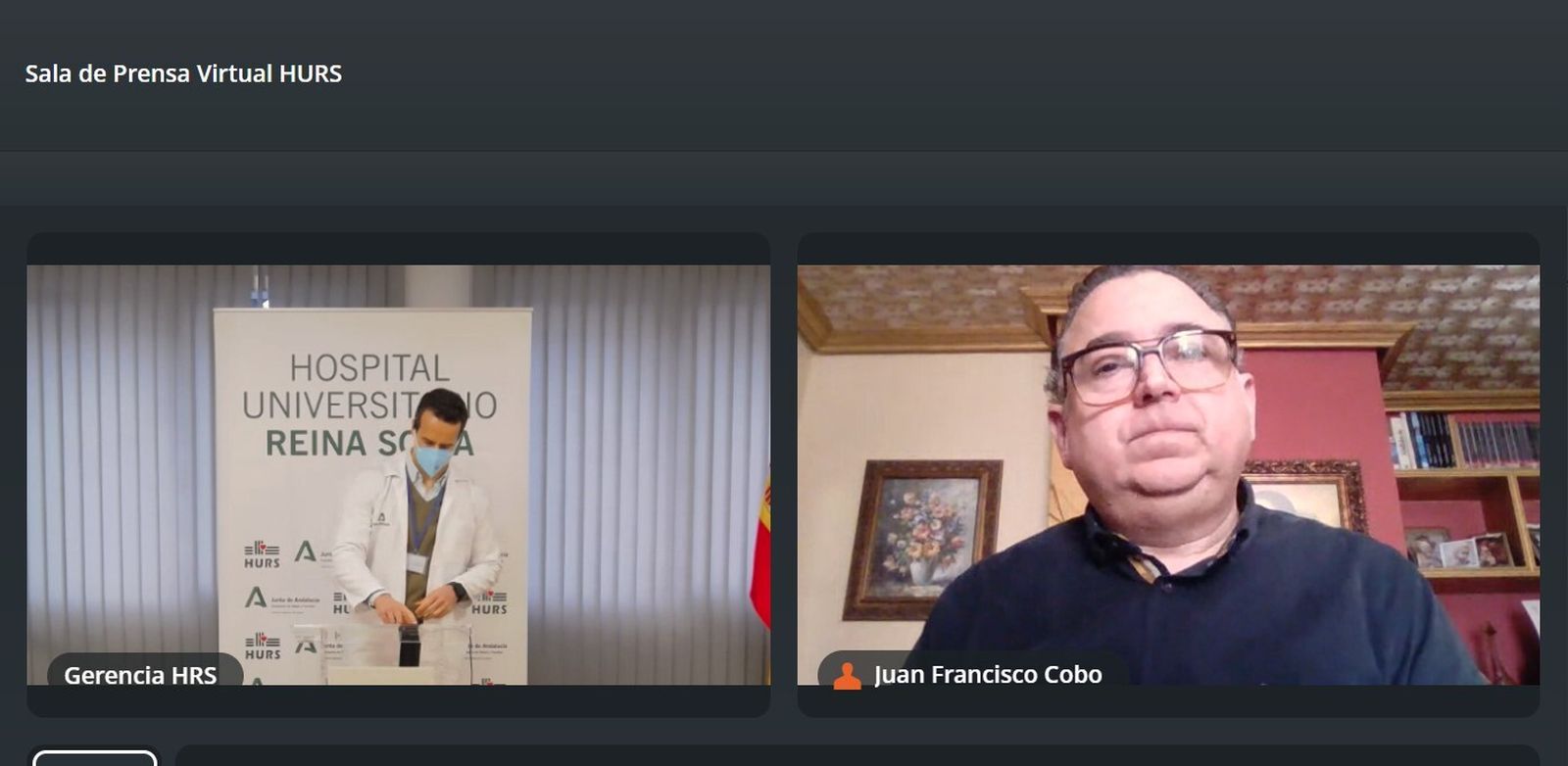 El doctor Giménez Almenara y Juan Francisco Cobo, en la presentación de su caso.