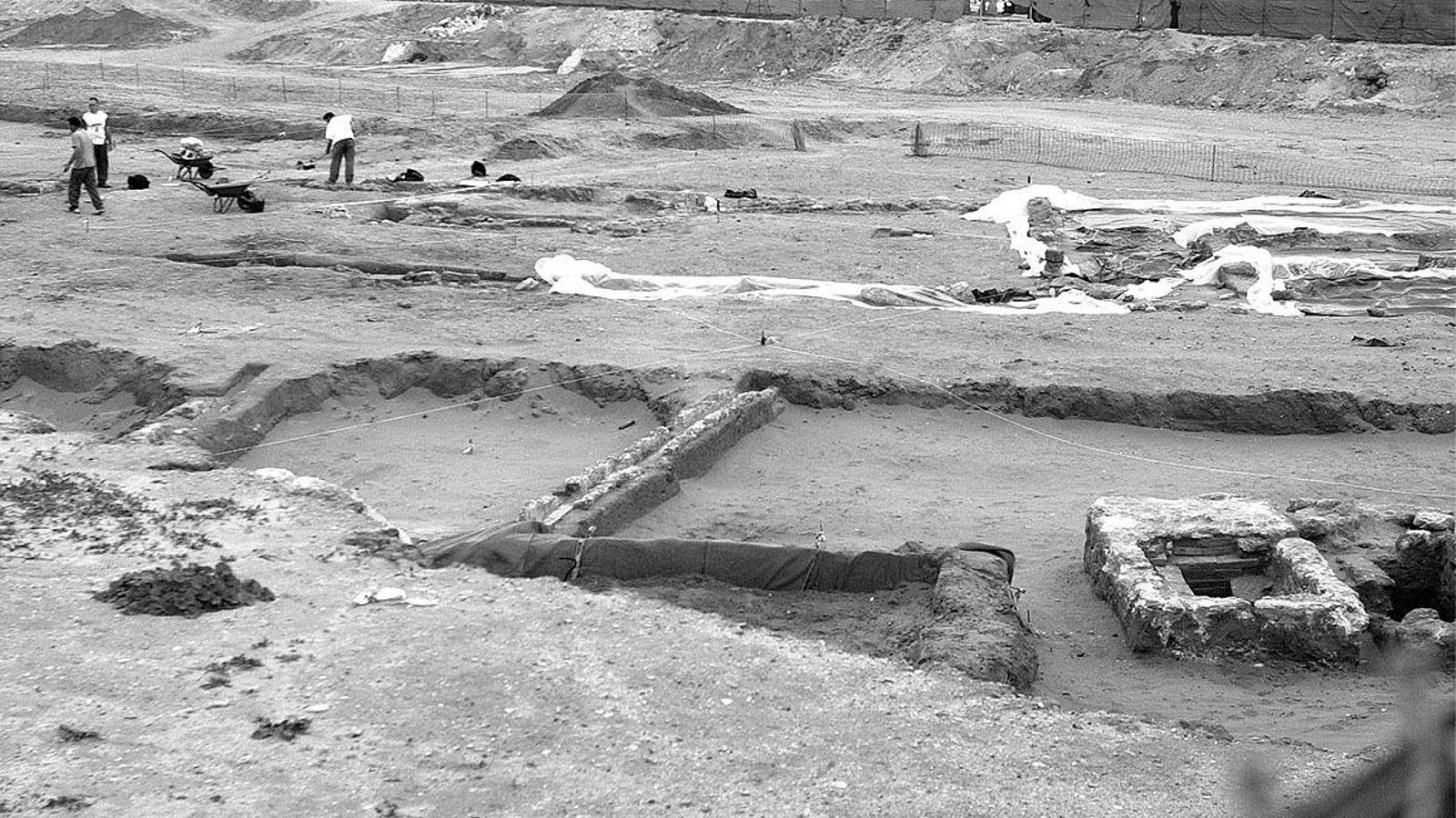 Los restos de la villa romana localizados durante las excavaciones.