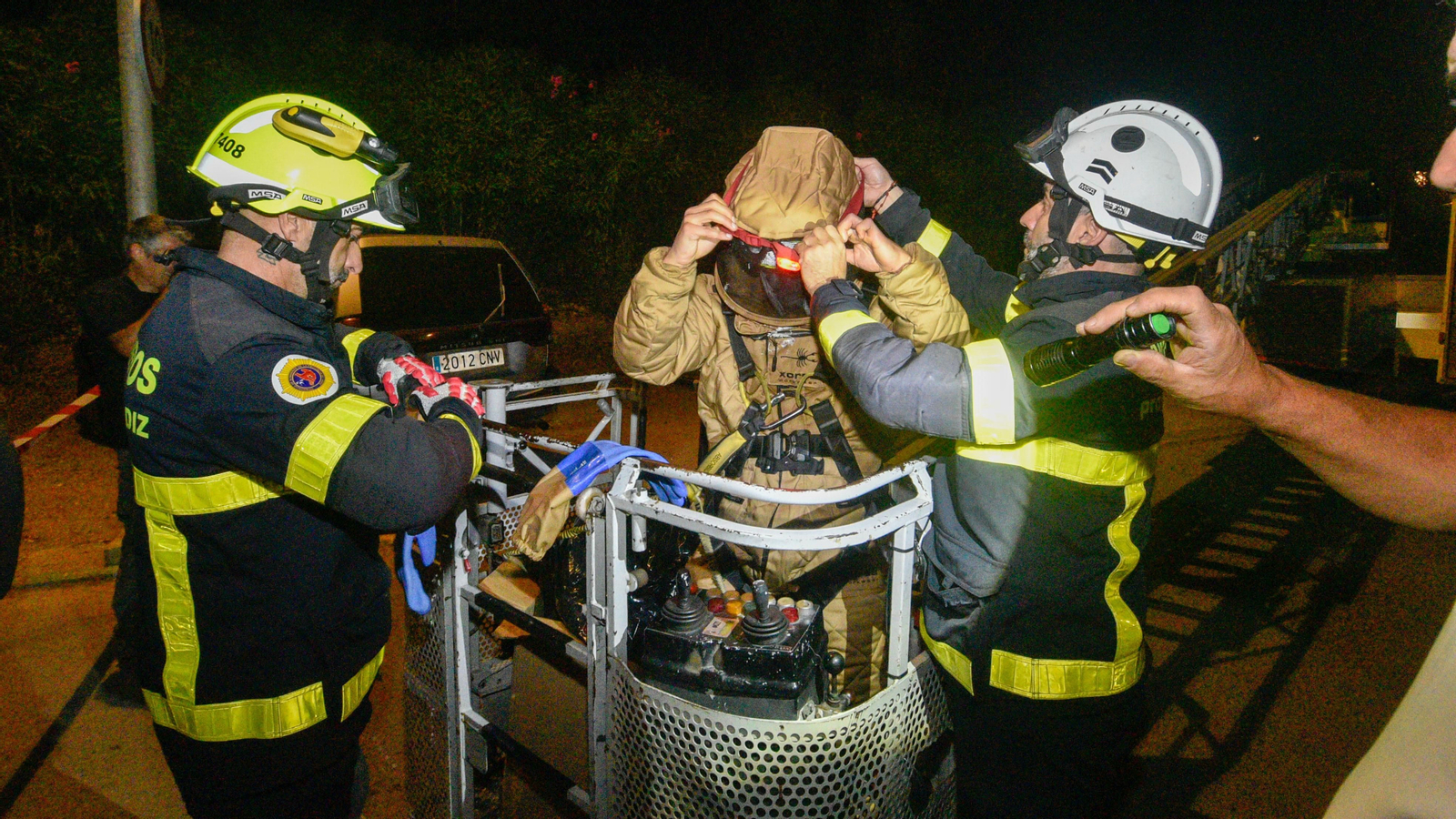 Las fotos de la retirada de un avispero asiático en Los Cortijillos