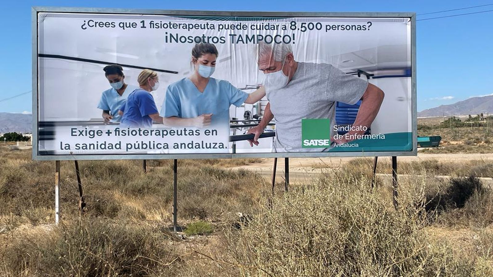 Campaña de Satse para denunciar el déficit de fisioterapeutas con la ratio de Andalucía.