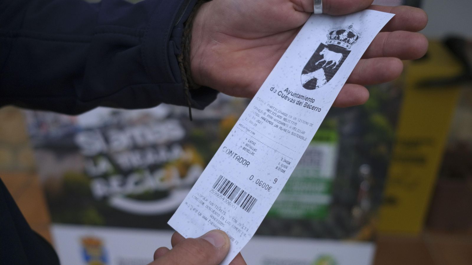 Al finalizar el proceso se recibe un tickets con el equivalente el dinero obtenido.