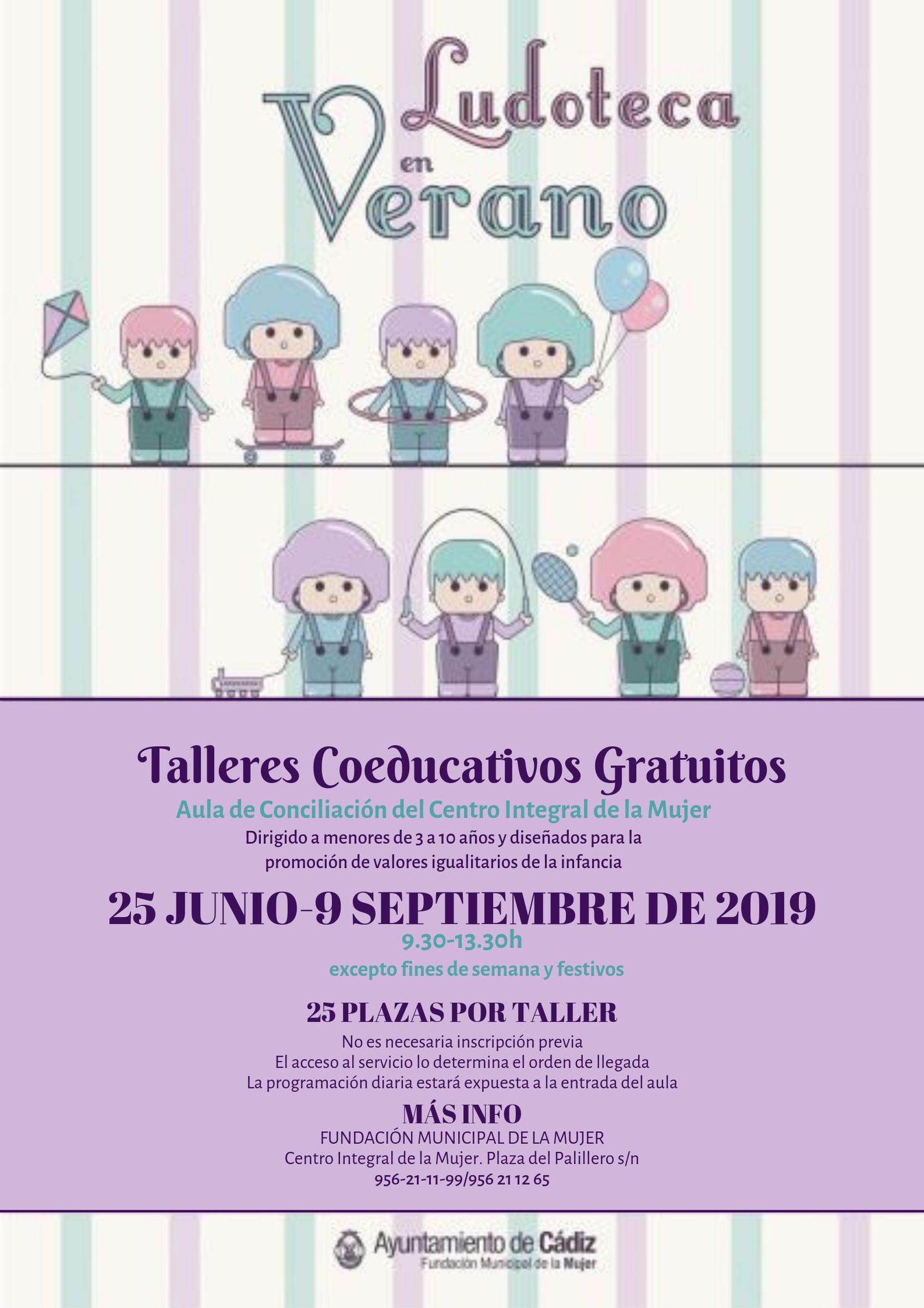 Cartel de la ludoteca de verano.