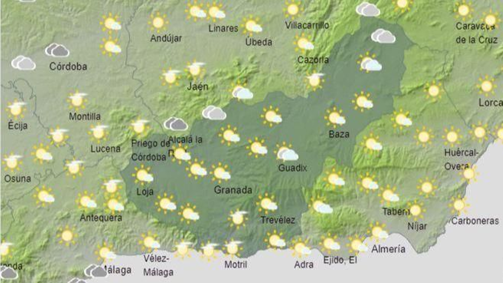 El Tiempo en Granada el 30 de julio de 2024