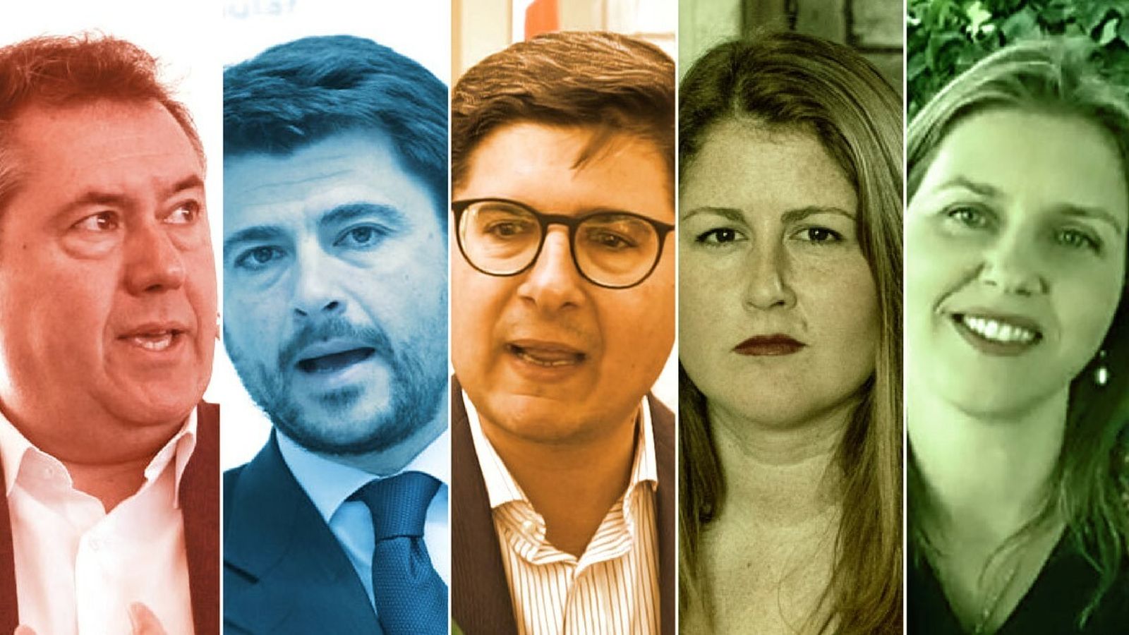 El alcalde y portavoces de todos los grupos municipales de Sevilla.