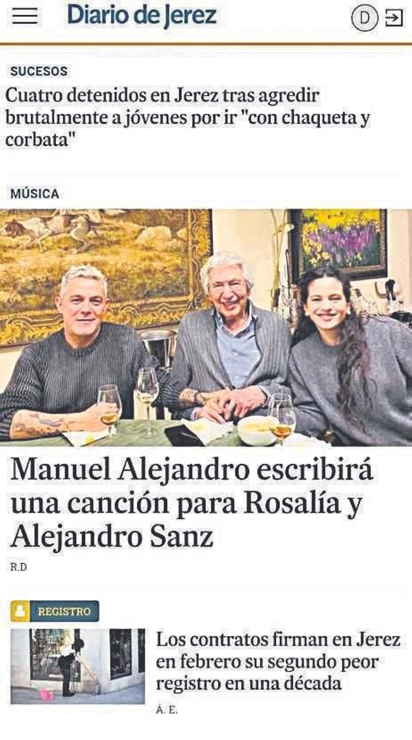 Portada del Diario de Jerez digital, la forma más rápida de acceder a la actualidad de la ciudad. Portada del Diario de Jerez digital, la forma más rápida de acceder a la actualidad de la ciudad.