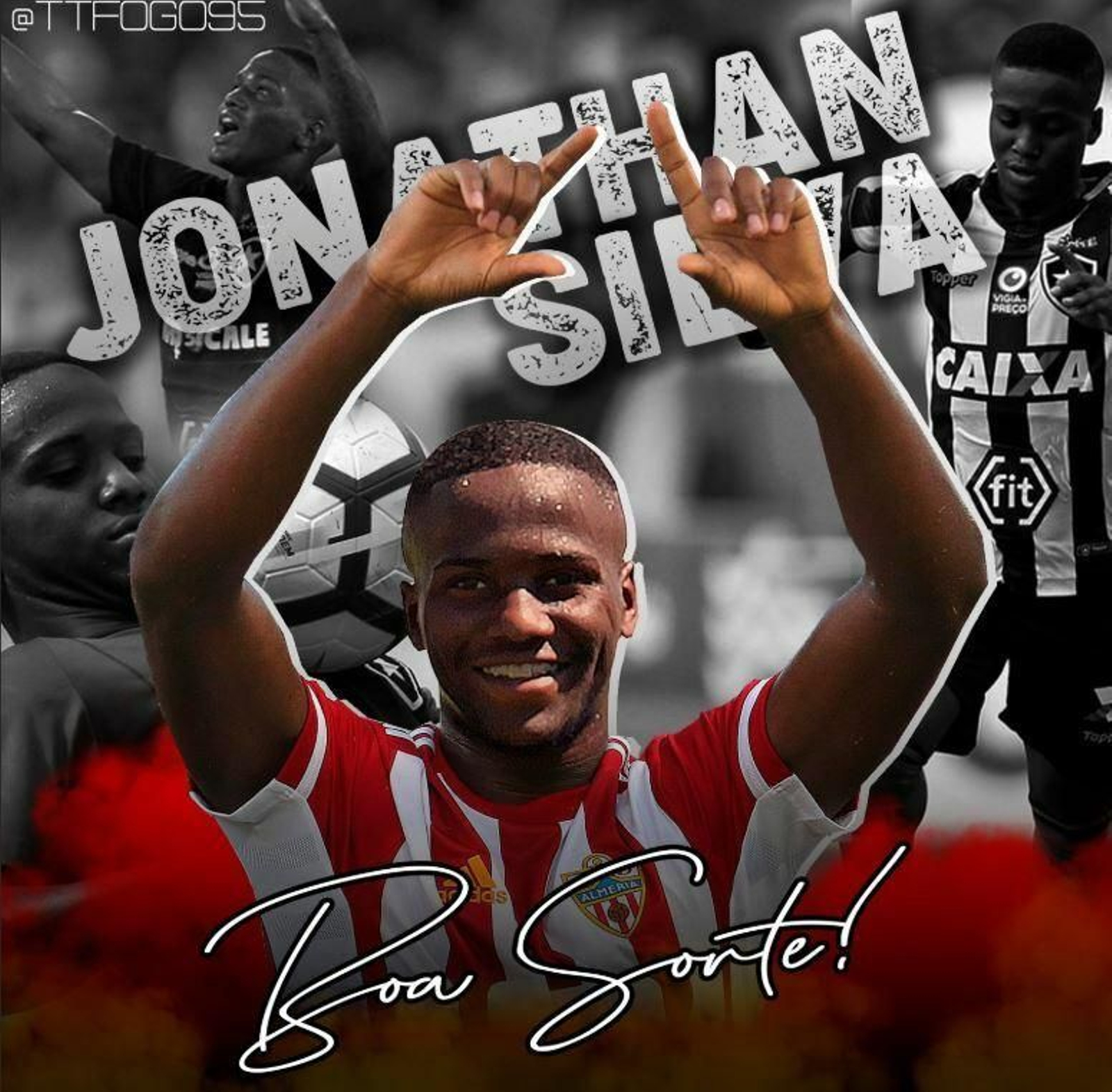 Montaje brasileño de Jonathan Silva con la camiseta rojiblanca.