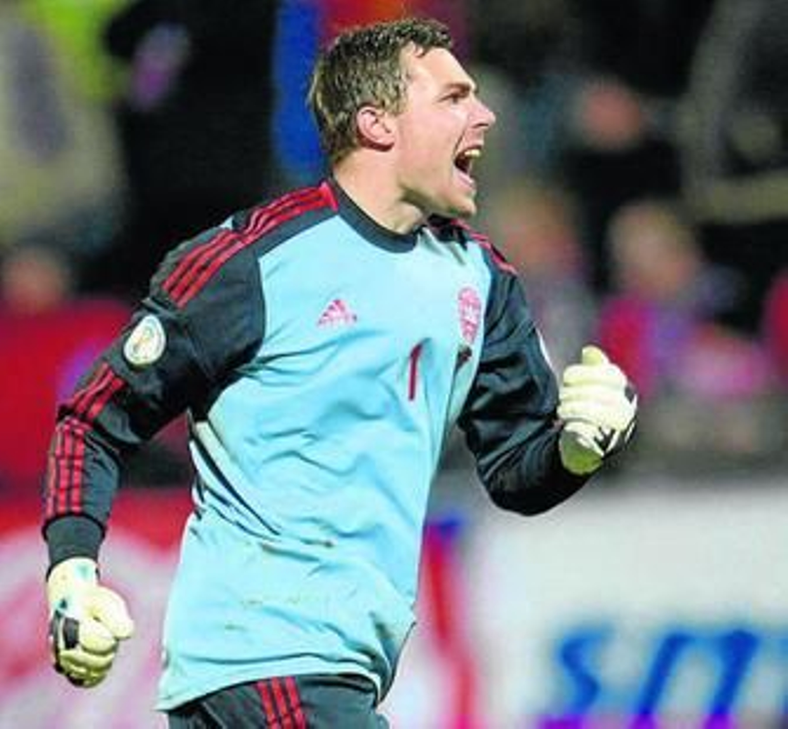 Stephan Andersen, en un partido con Dinamarca.