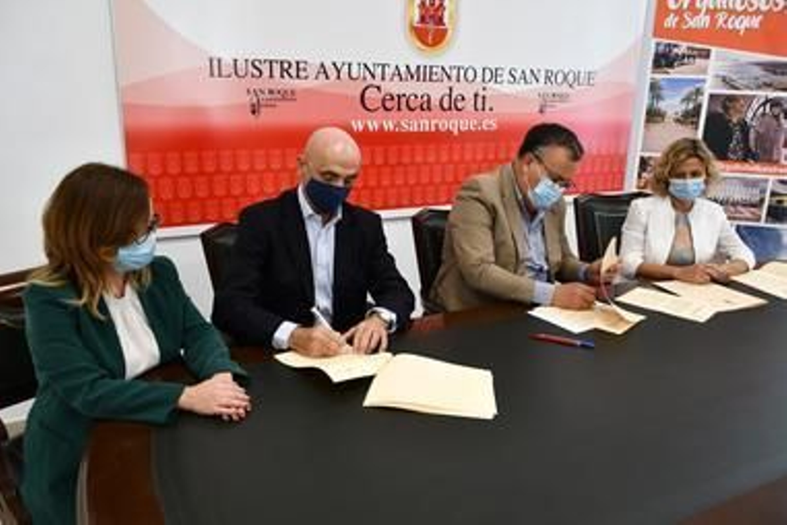 La firma del convenio, este martes.