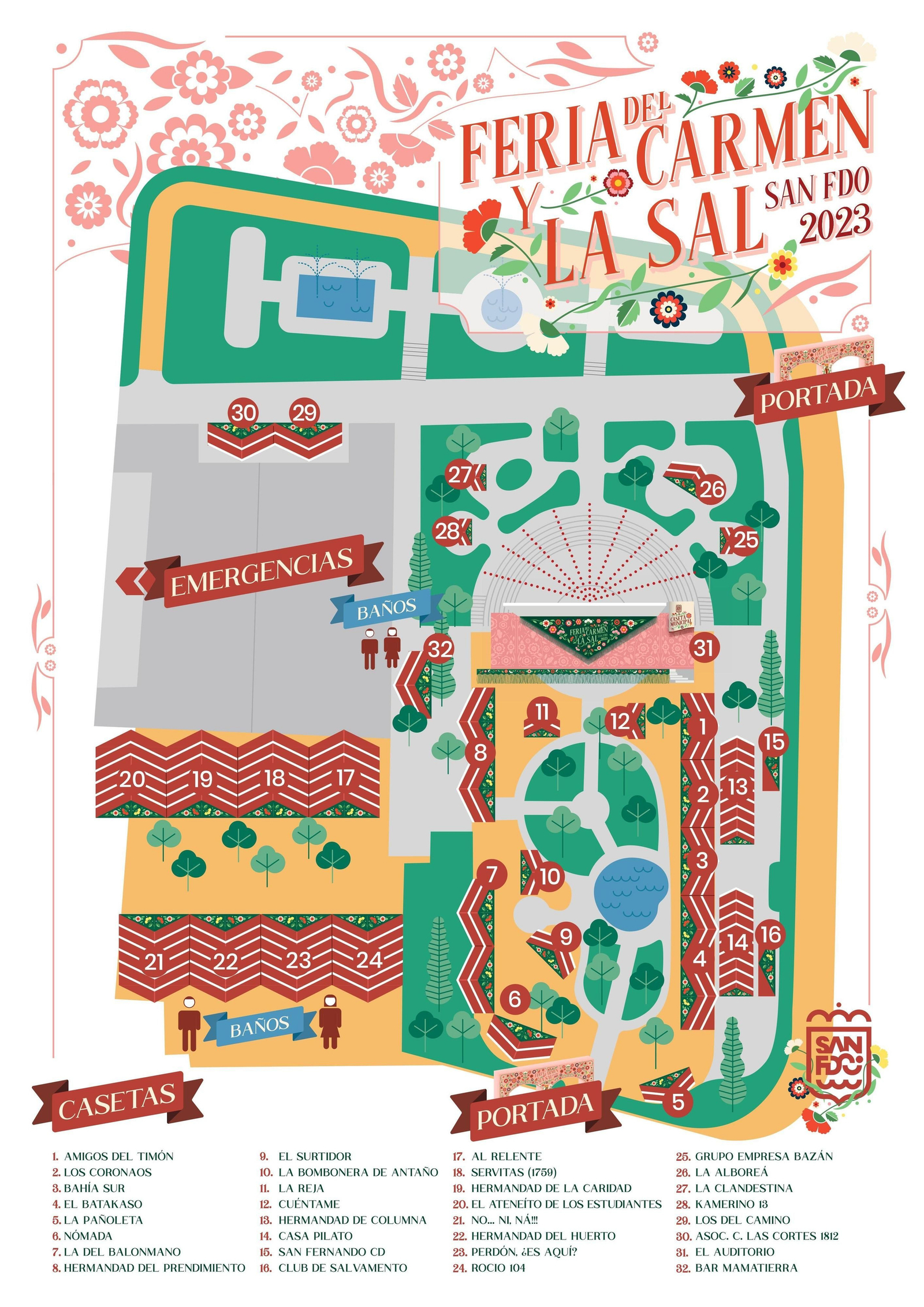 El plano de la Feria del Carmen y de la Sal 2023 El plano de la Feria del Carmen y de la Sal 2023