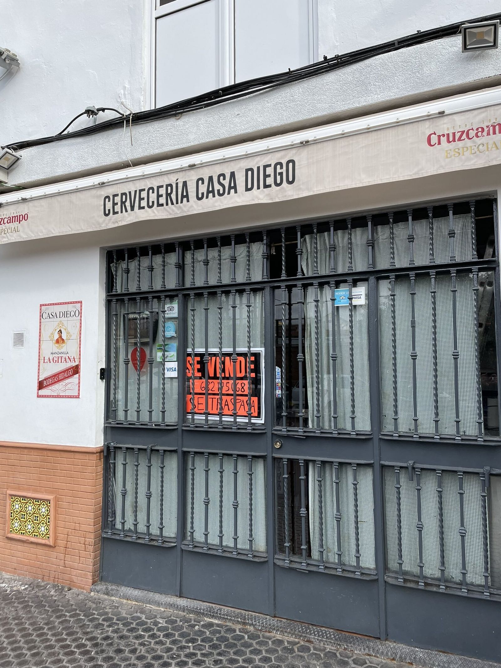 El local de Cervecería Casa Diego, ya cerrado y en venta.