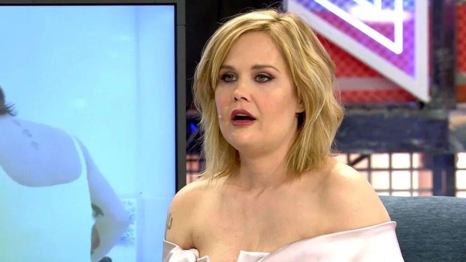 Miriam Sánchez en su última intervención televisiva en el programa 'Sábado Deluxe'.