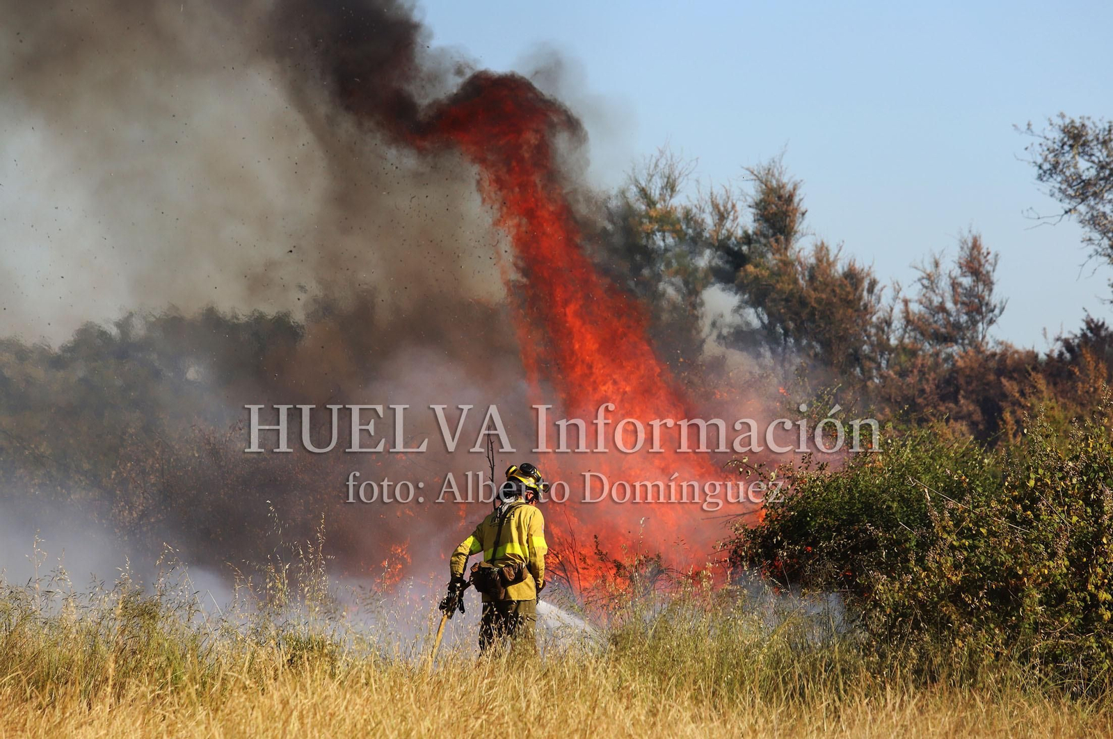 Imágenes del incendio en Doñana