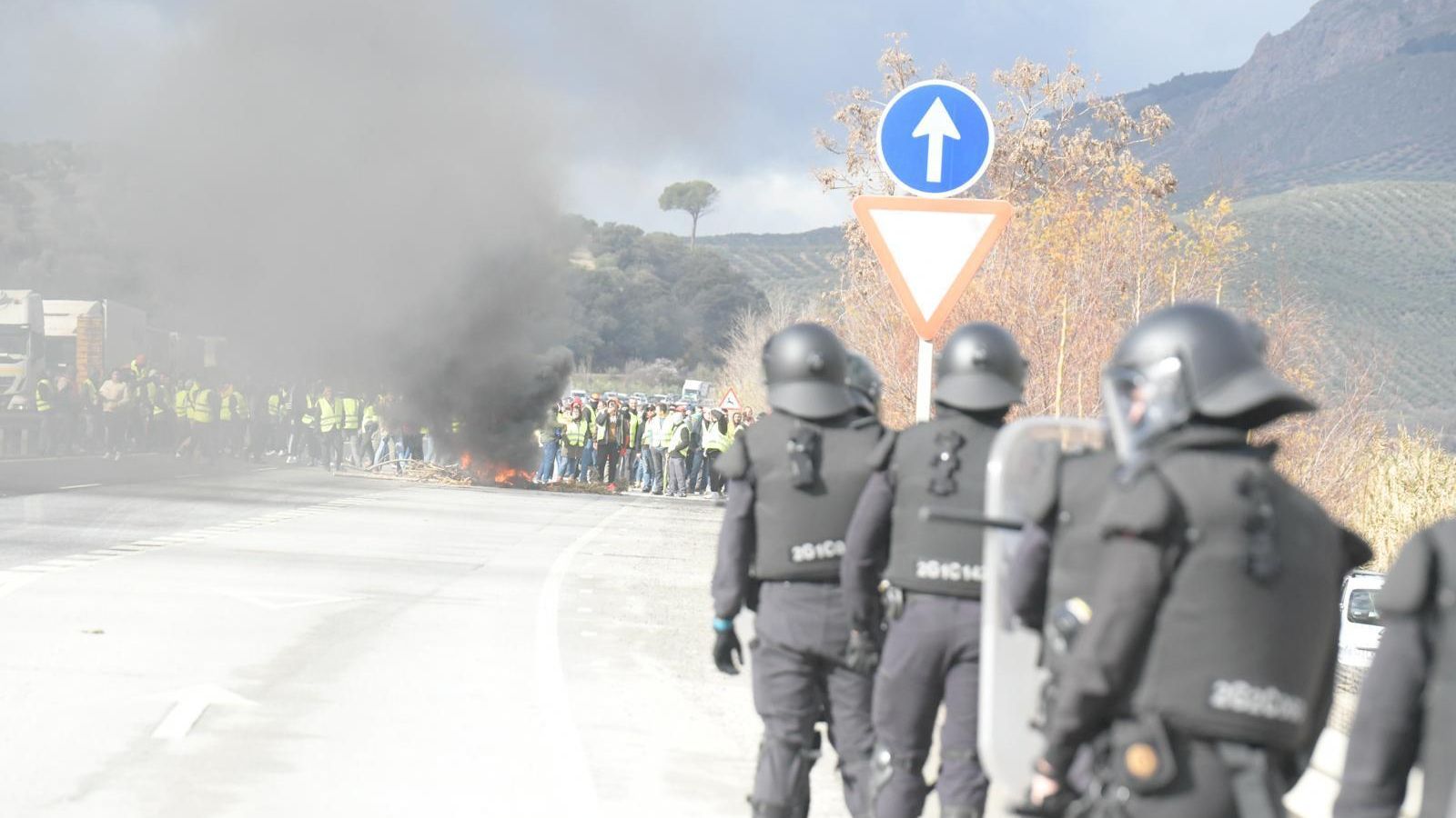Los antidisturbios tuvieron que intervenir.