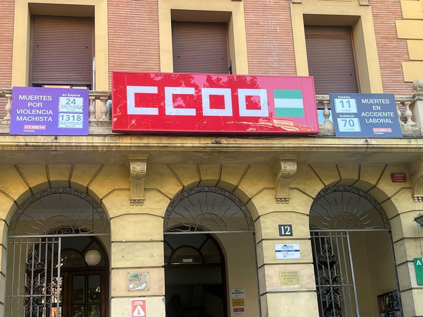Contadores de víctimas, en la sede de CCOO Córdoba.