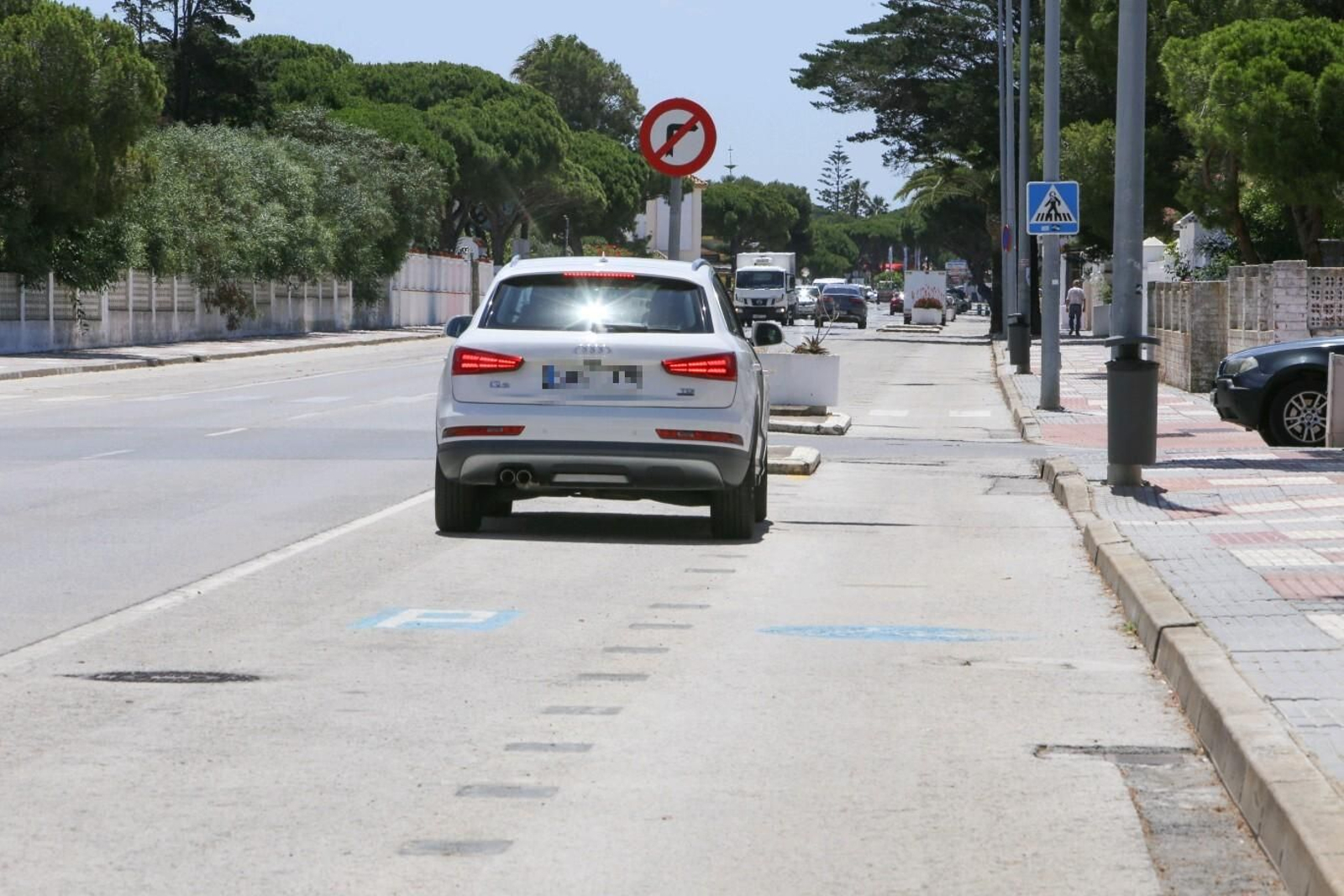 Vista de la zona de actuación entre la Primera y Segunda Pista de la playa de La Barrosa.