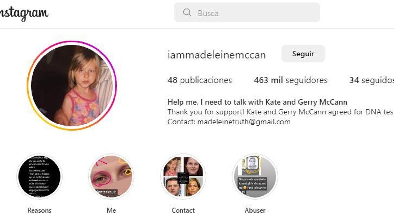 Una captura con la descripción de la cuenta.