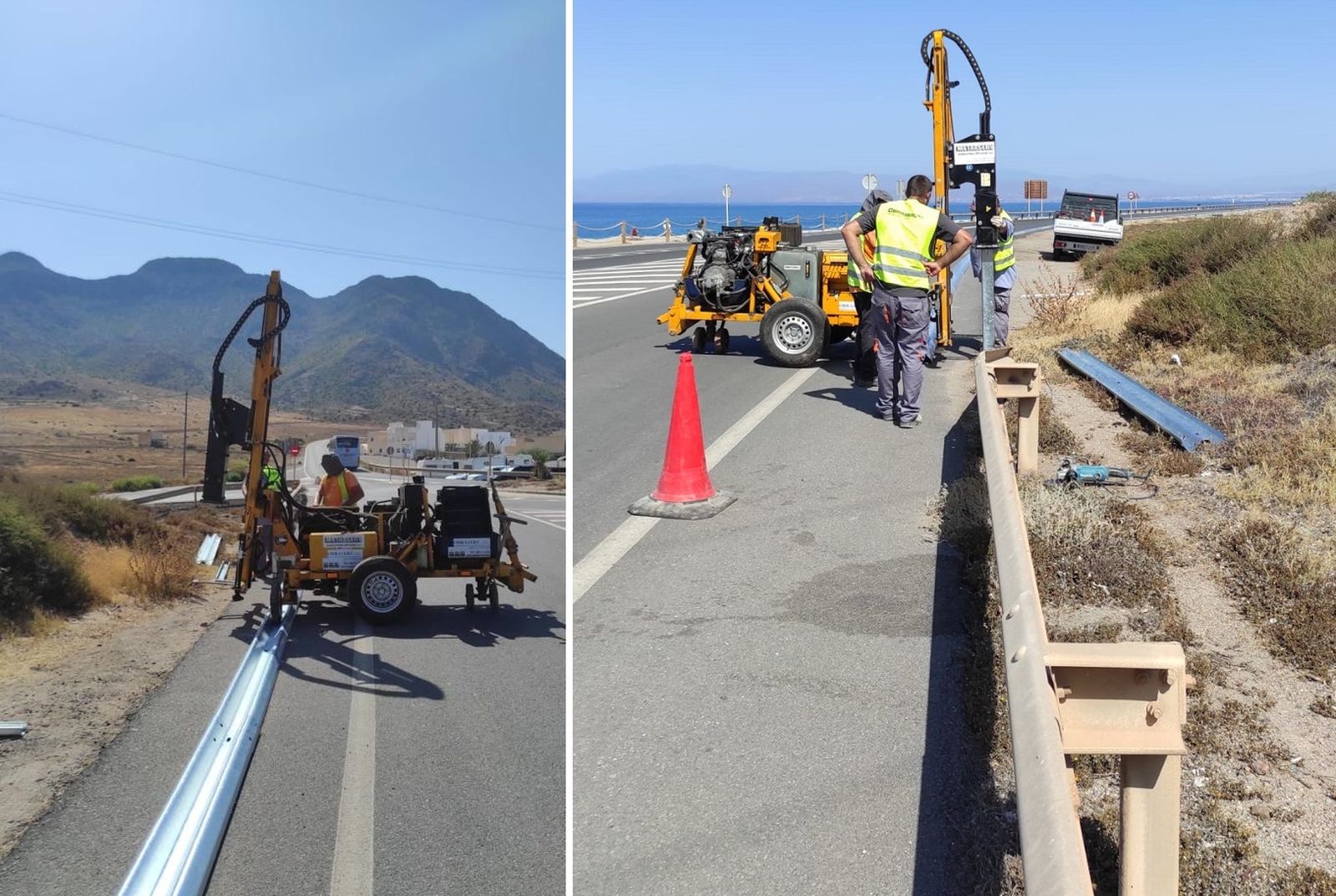 Biondas de quita y pon en una de las carreteras con más afluencia turística de Almería