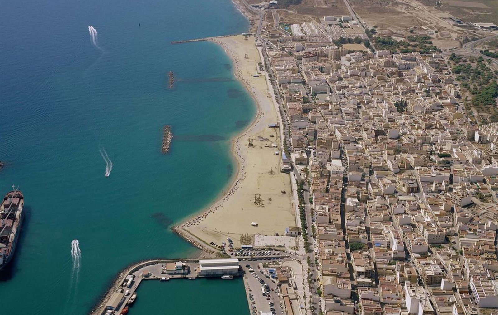 Vista aérea de la playa de Garrucha