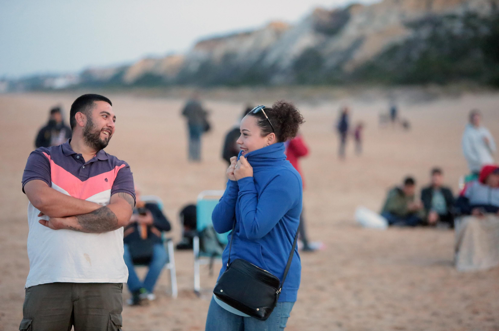 Imágenes del ambiente para ver el lanzamiento del cohete Miura 1