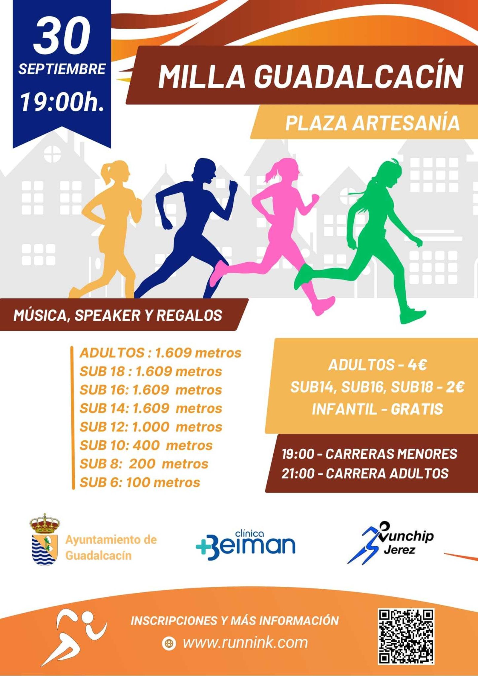 Cartel de la I Milla de Guadalcacín.