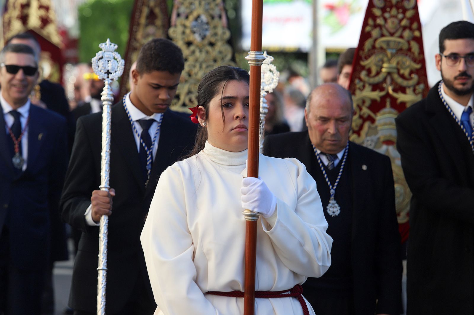 Imágenes del ambiente en la procesión de San Sebastián