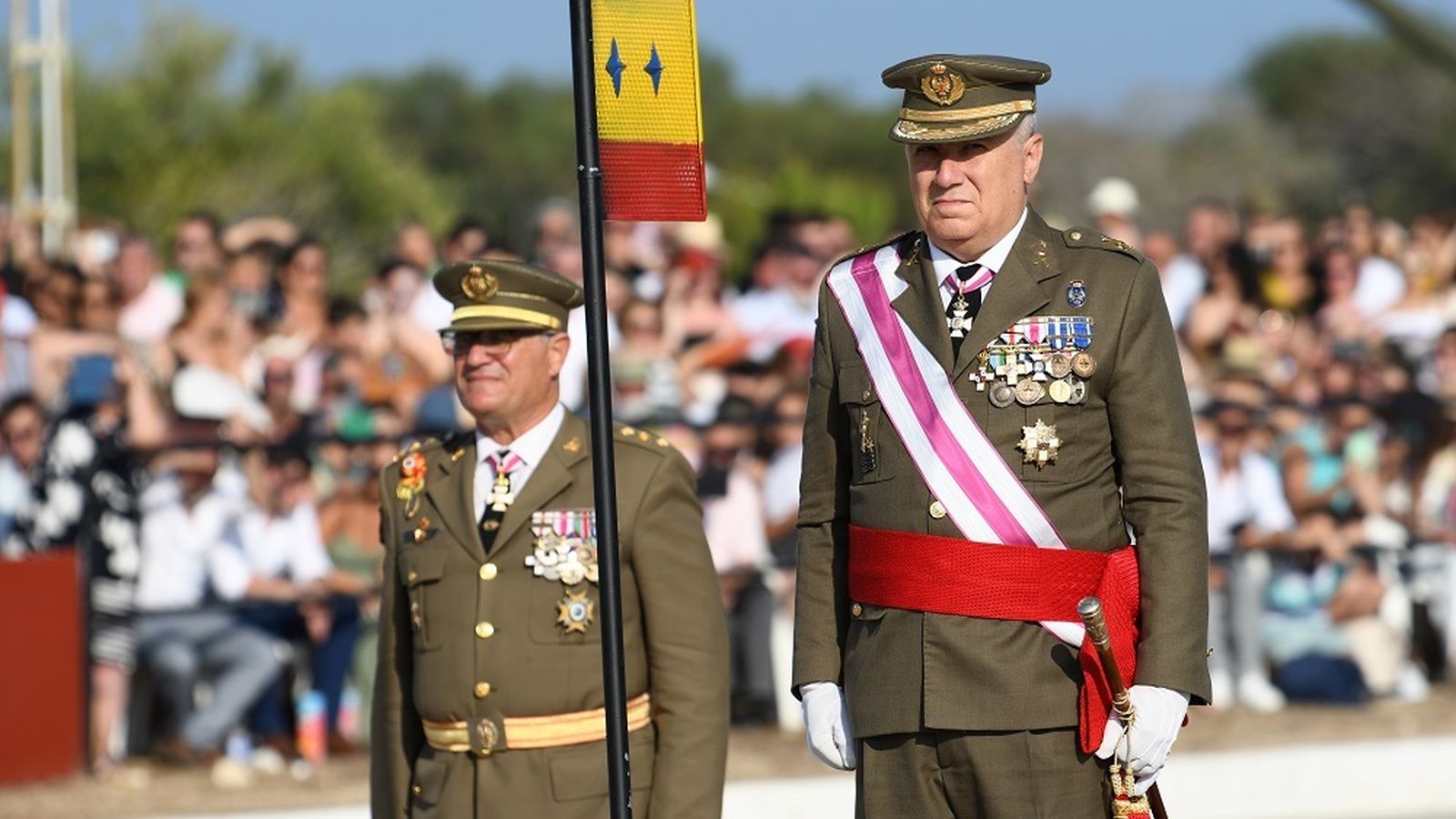 El general de división Antonio Jesús Cabrerizo, Director de Enseñanza, Instrucción, Adiestramiento y Evaluación del Ejército de Tierra, que ha presidido la jura de bandera celebrada en San Fernando.