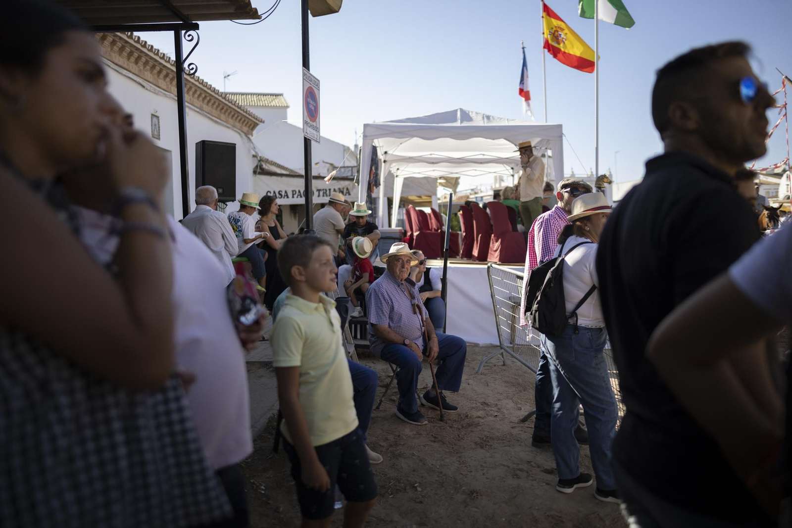Ambiente del jueves 18 de agosto en la aldea de El Rocío durante el Rocío Chico