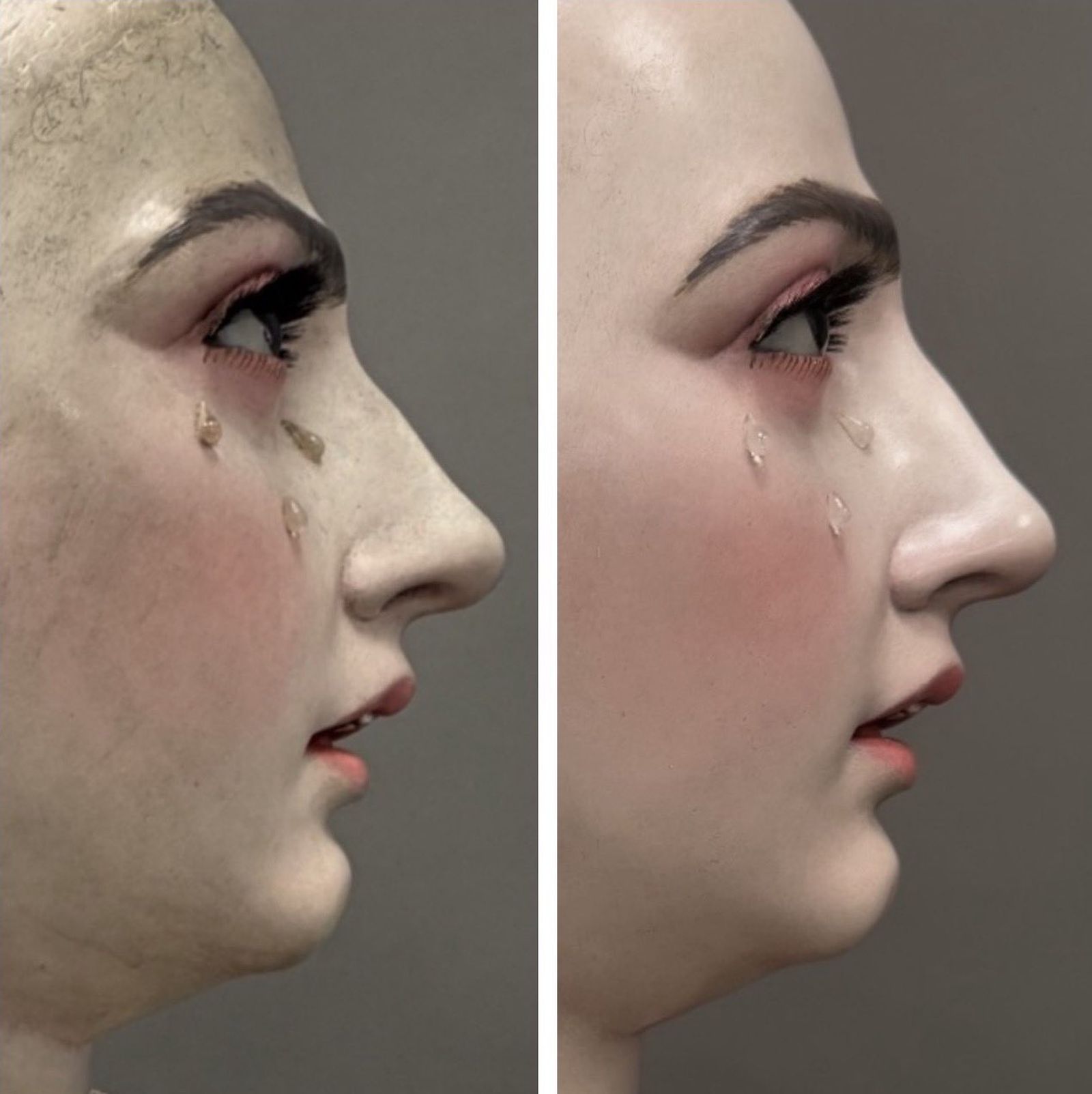 El antes y el después de la restauracion de la Virgen de la Luz