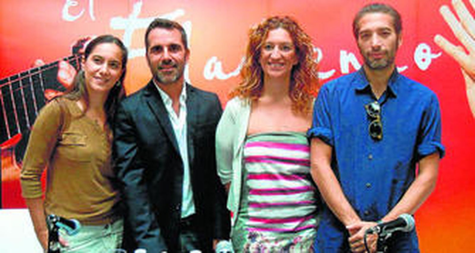 Rafaela Carrasco, Miguel Marín, María de los Ángeles Carrasco e Israel Galván, ayer, en la sede del IAF.