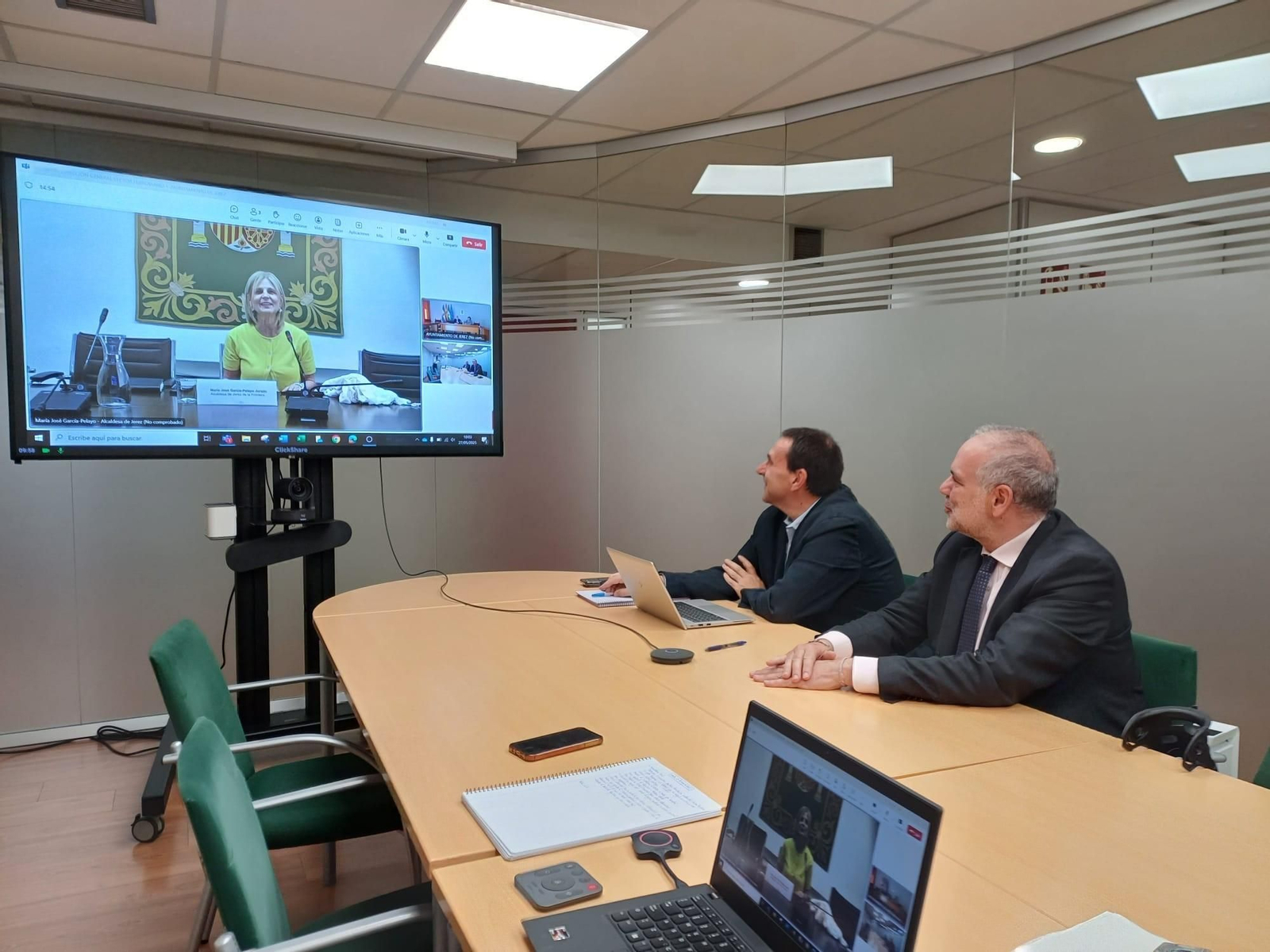 Una imagen de la reunión mantenida vía telemática.