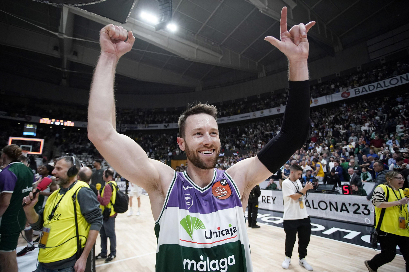 La plantilla del Unicaja celebra el pase a la final, en imágenes