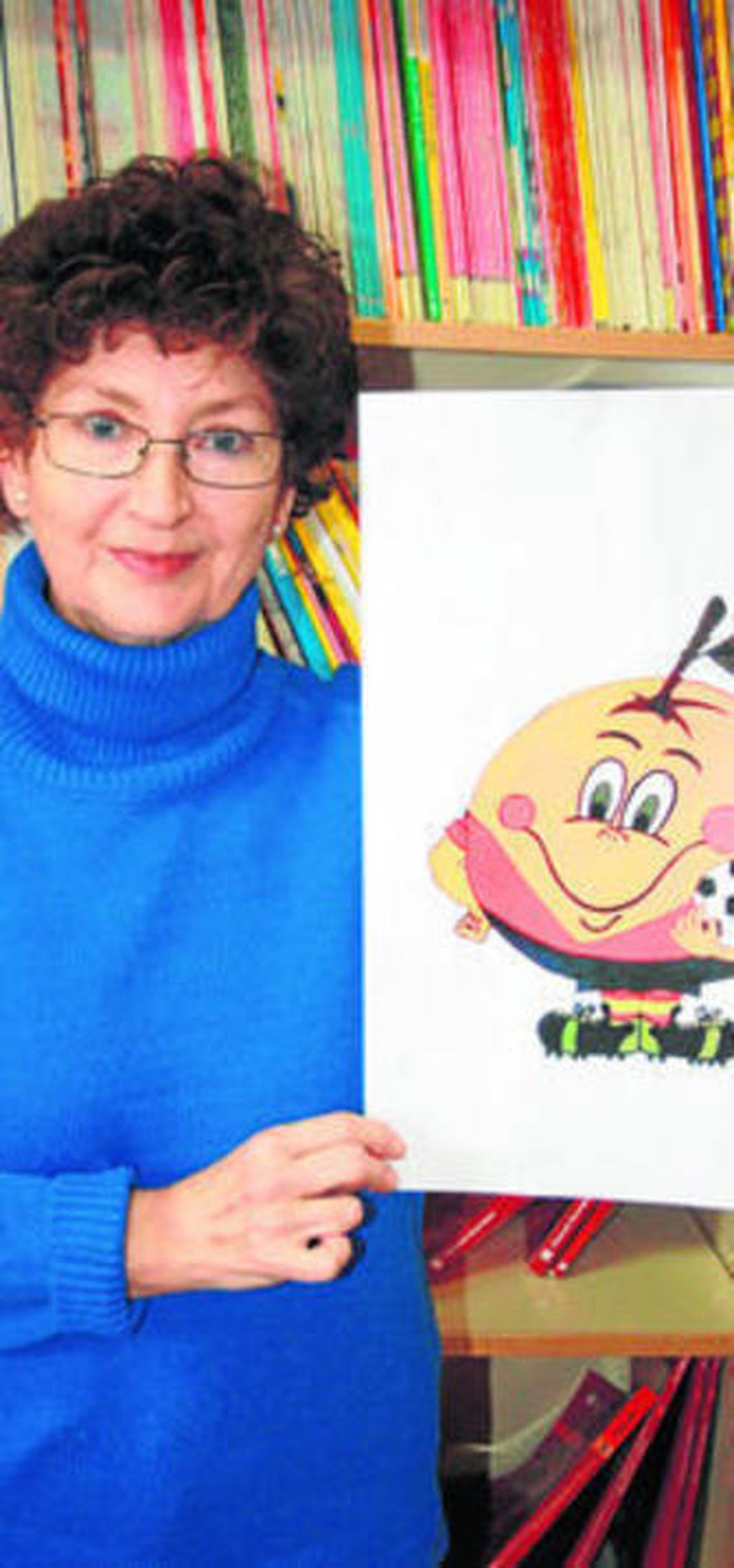 Lola Salto y 'Naranjito', madre e hijo del emblema del Mundial de España.