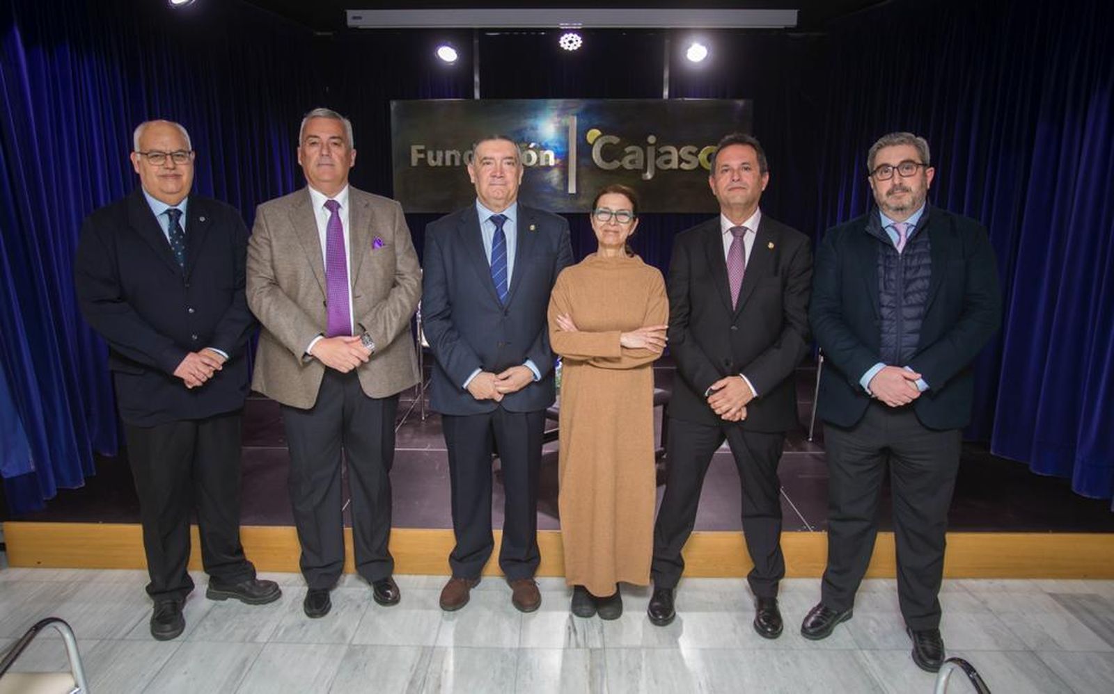Marcos de la Corte, Manuel Mora, Esteban Brito, Mati Valdivia, Tomás Díaz y Manuel Acosta, en la Fundación Cajasol.
