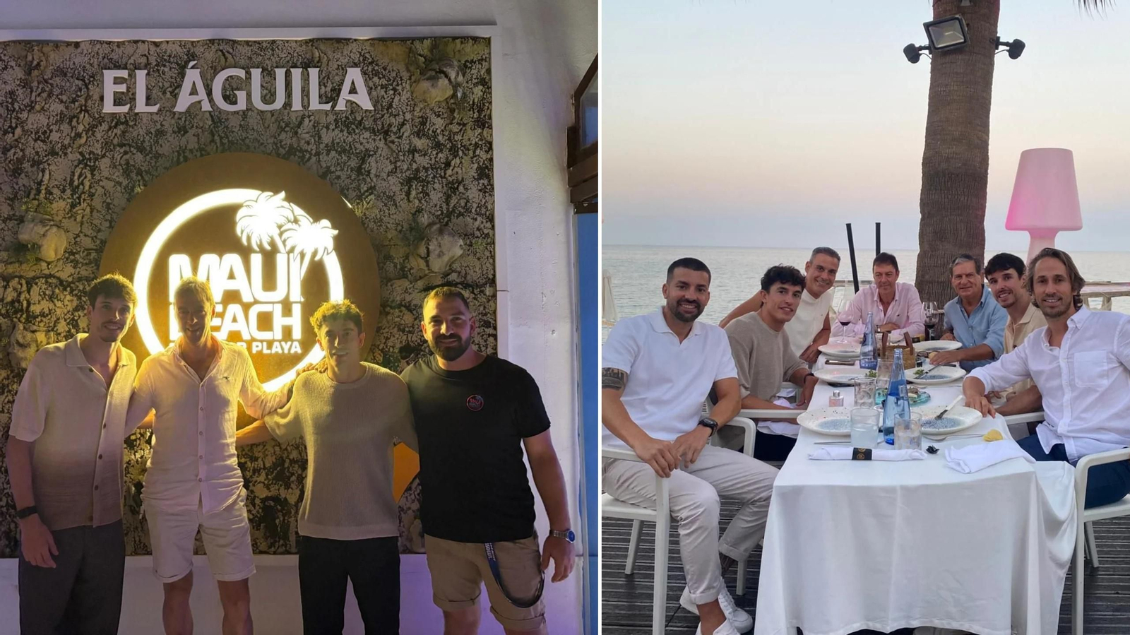 Cena de los hermanos Márquez y amigos en el Maui Beach de Mojácar