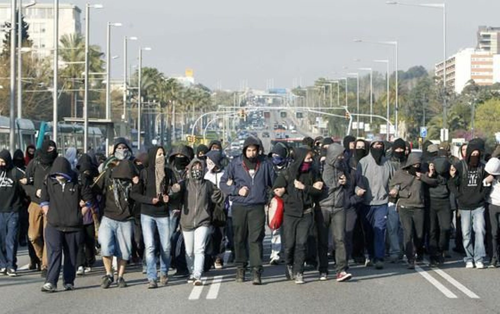 Jornada de la huelga general en Barcelona.

Foto: EFE