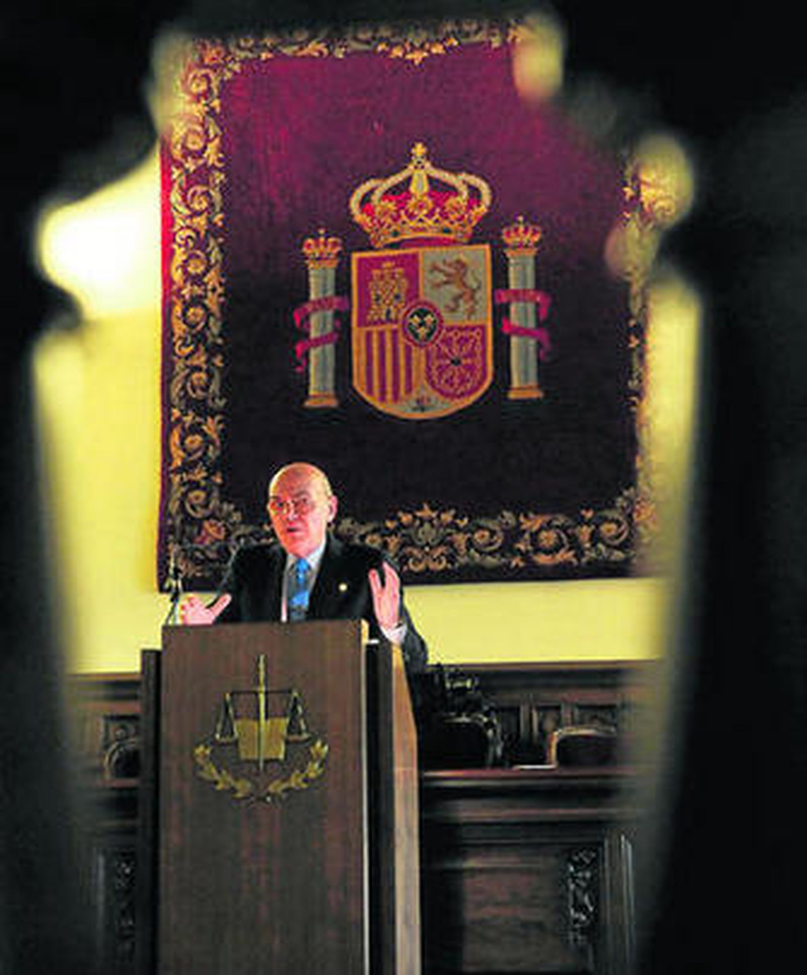 Augusto Méndez de Lugo, el jueves, presentando la Memoria del TSJA.