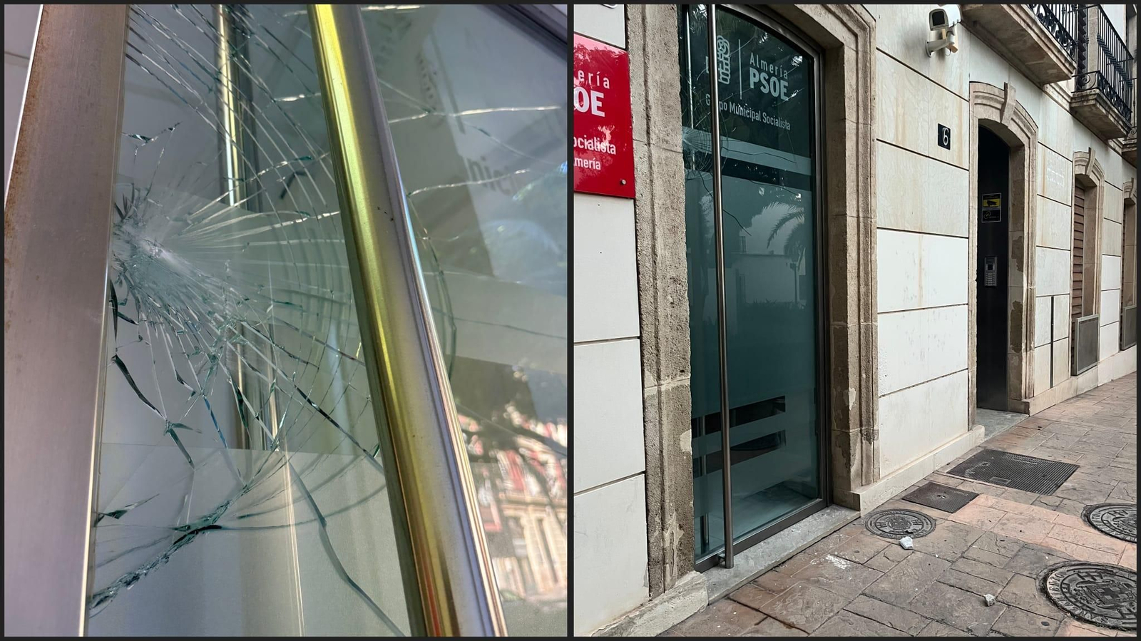 Actos vandálicos en la sede del PSOE en Almería.