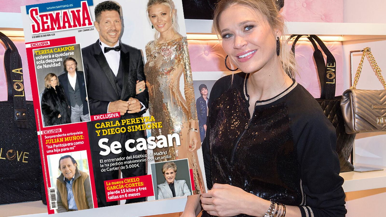 Carla Pereyra, con la portada de la revista Semana.