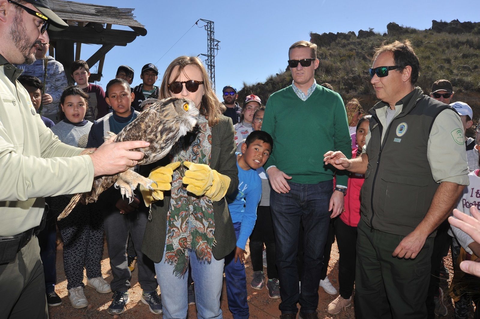 Pulpí libera a un búho real y a un águila ratonera